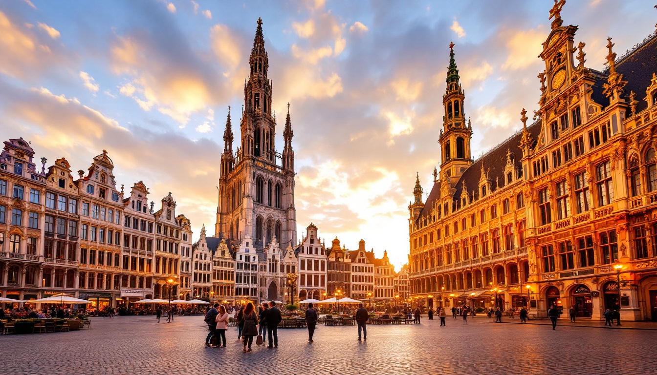Grand Place Brüssel Geschichte: barocke Gildehäuser und gotisches Rathaus am historischen Marktplatz